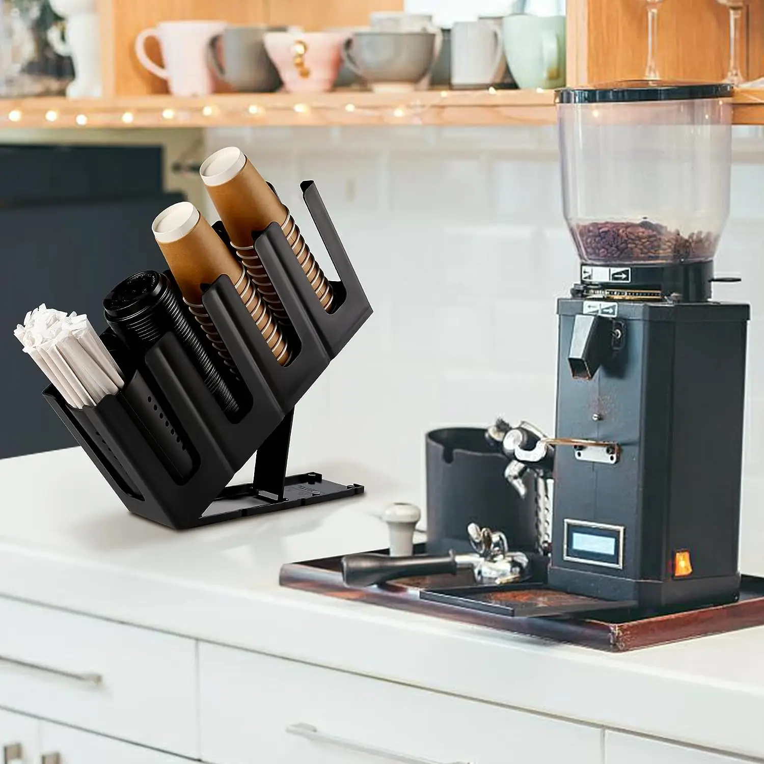 Paper Cup Holder Disposable Coffee Cup Dispenser for Countertop Coffee Station Bar Restaurant Fodable Milk Tea Shop Stand