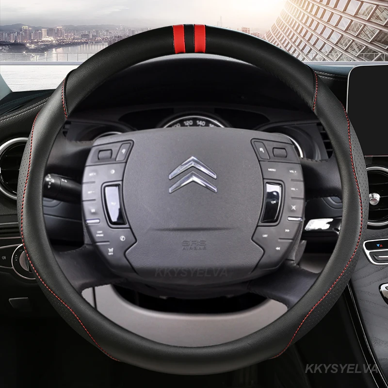 Coprivolante Per Auto In Pelle Microfibra 38Cm Per Citroen C4 Aircross C5 Aircross C3-Xr C4 Picasso C4 C5 C6 Accessori Auto