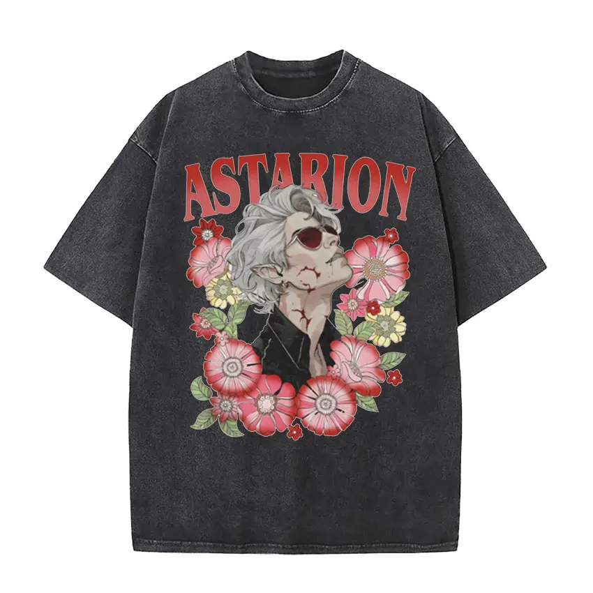 

Новинка 2024, футболка с графическим рисунком Astarion balhardgate 3, мужские и женские винтажные футболки оверсайз с эффектом потертости, модная футболка в стиле Харадзюку