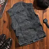 New 2024 Spring Autumn Men Lapel Denim Vest Mens Casual Sleeveless Jeans Jacket Male Streetwear Solid Color Waistcoat D706 2