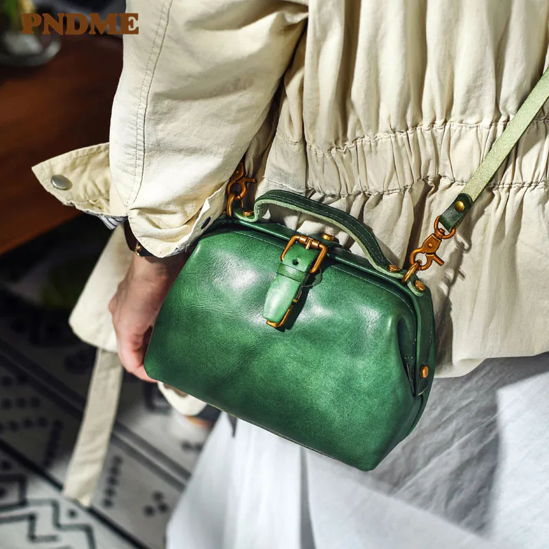 Designer-Schulter-Crossbody-Tasche aus echtem Leder für Damen, klein, grün, Vintage, lässig, echtes Rindsleder, niedliche grüne Mini-Handtasche für Damen – Detail 6
