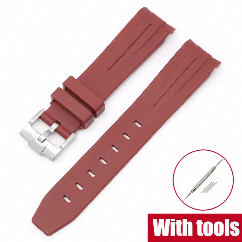 Curved Interface Rubber Strap - Waterproof Sports Watch Band