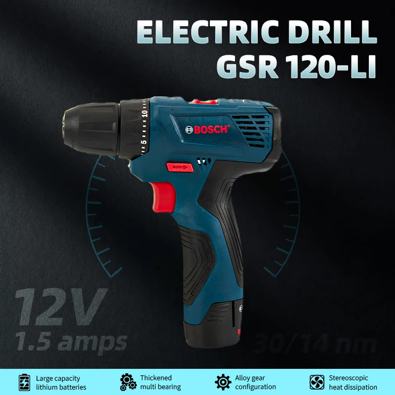 Bosch GSR120-LI  Professional Electric Drill Cordless Electric Hand Drill Multi-Functio n Home DIY Screwdriver Power Tools 2