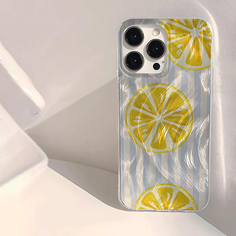 Summer Fresh Lemon Print Shockproof Phone Case