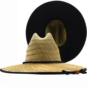 Lining Handwork Women Black Men Lifeguard Hat Straw Summer Beach Sun Hat  Outdoor Summer Wide Brim Panama Straw Girl Summer Hat - Sun Hats -  AliExpress
