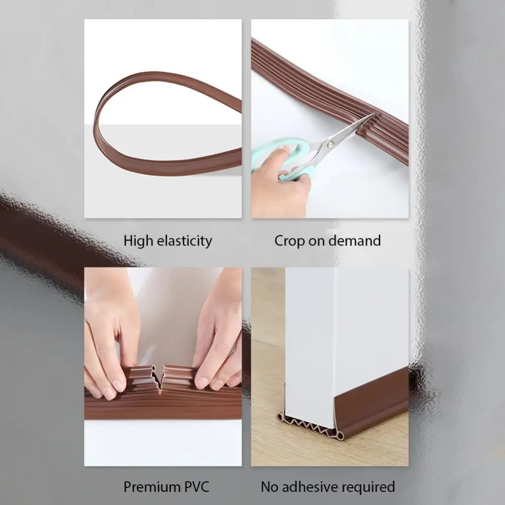 Description Picture 4 of itemNew Upgrade PVC Under Door Draft Stoppers Weather Stripping Door Sealing Strip Wind Blocker Noise Stopper Insulator Door Prevent