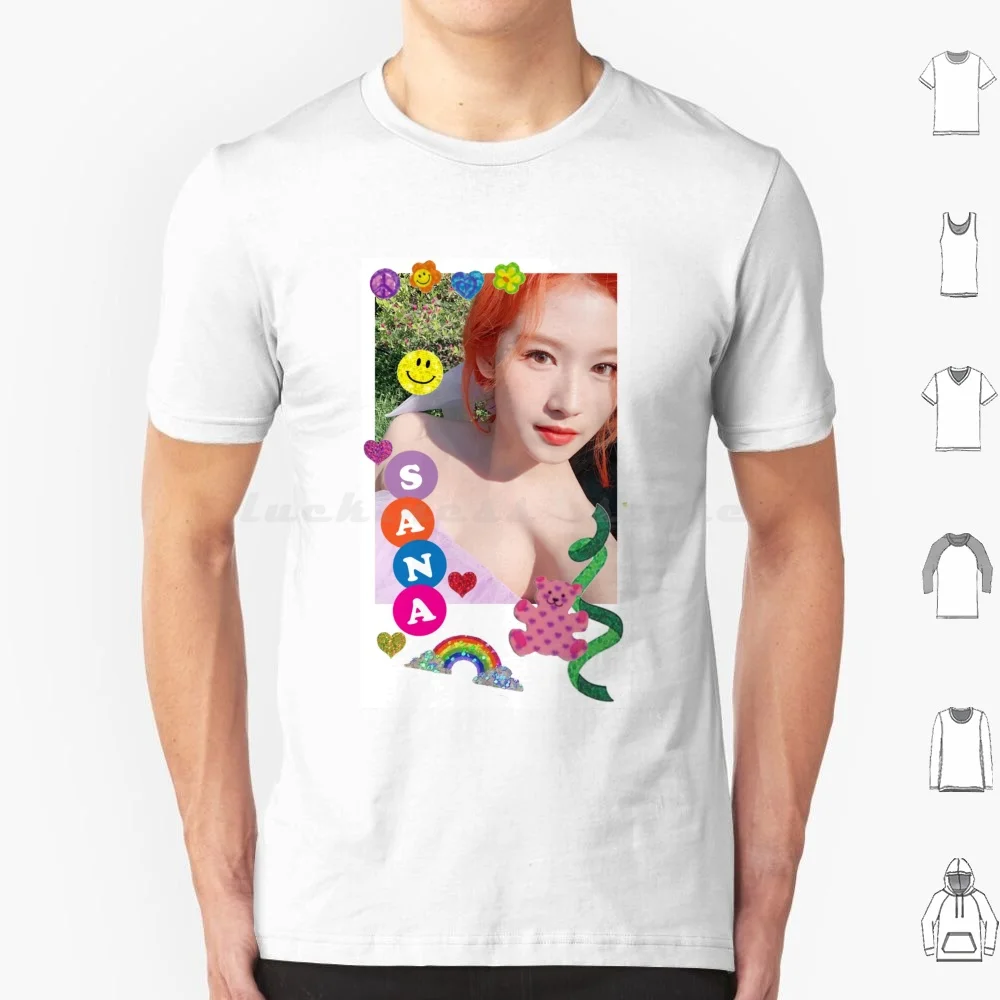 Twice Sana-Sempre Più Polcos T Shirt Big Size 100% Cotone Coreano Pop Kpop K Pop Polcos Coreano Polaroid Polaroid Polaroid