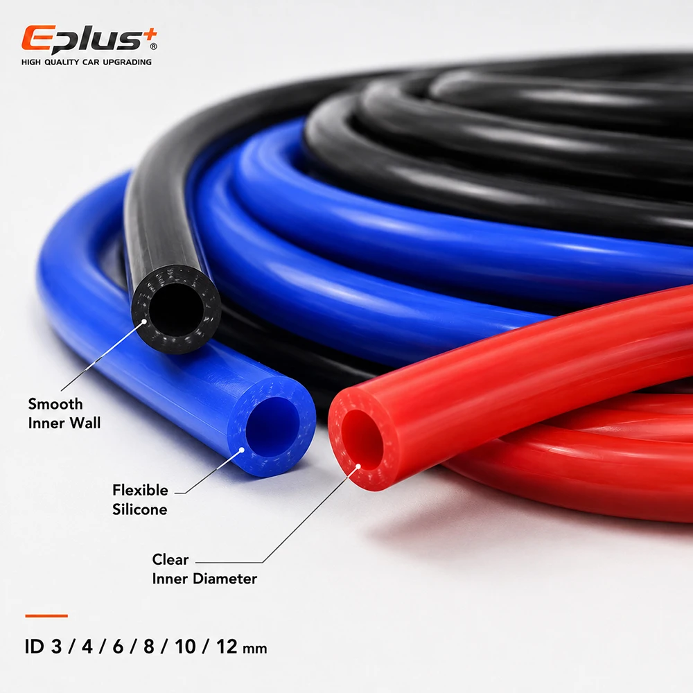 Enhanced Flame Retardant Silicone Hose - Universal Silica Gel Vacuum and Steam Pipe (Blue, Black, Red)