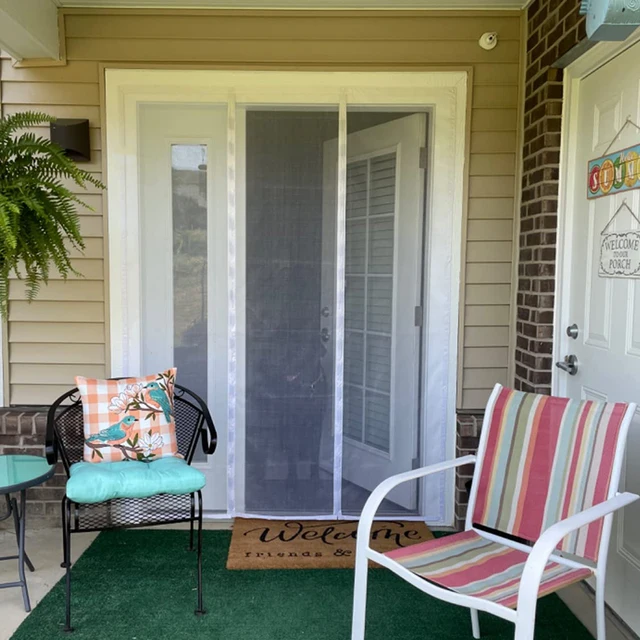 White Magnetic Door Screen Mosquito Net Customized Size Invisible Mesh Summer Insect Proof Net Automatic Closing Door Curtain 2