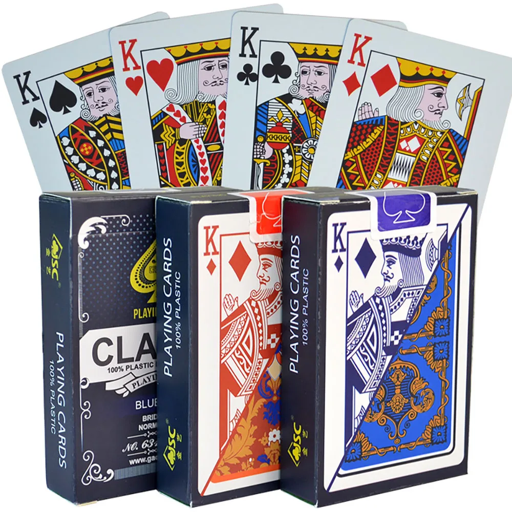 

Multi-color PVC Plastic Playing Cards, 58*88mm Waterproof Texas Hold'em for Entertainment Board Games Poker Cards for Game Party