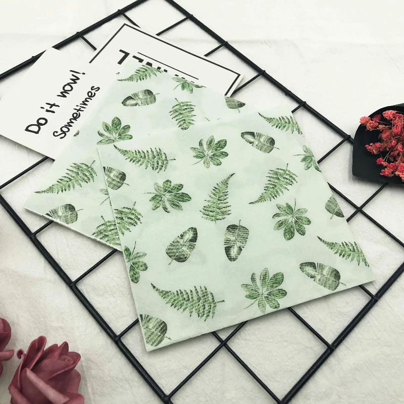 10/20pcs/Pac 2-Ply Napkins Ins Wind Leaves Models Colourful Printing Napkins Restaurant Hotel Party Square Folding Paper