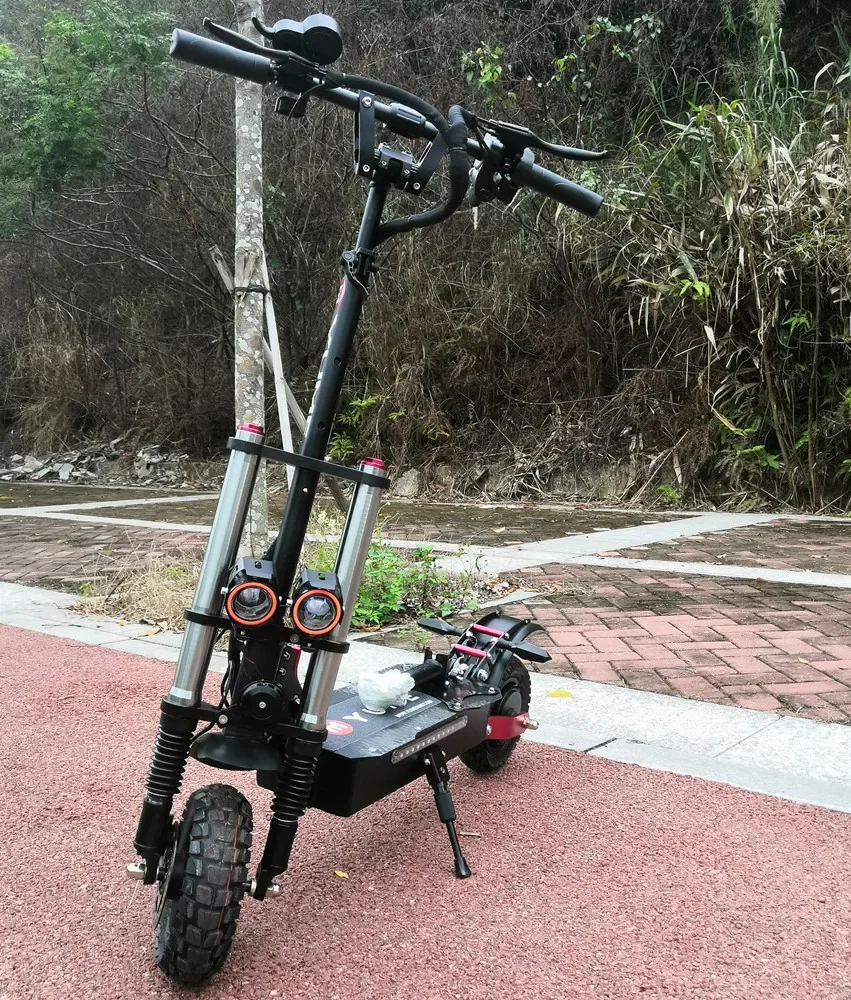 New China Warehouse 2400W Dual Motor 60km/h Electric Scooter 52v 23.4ah Battery 10 Inch Wide Wheel Foldable Electric Scooter