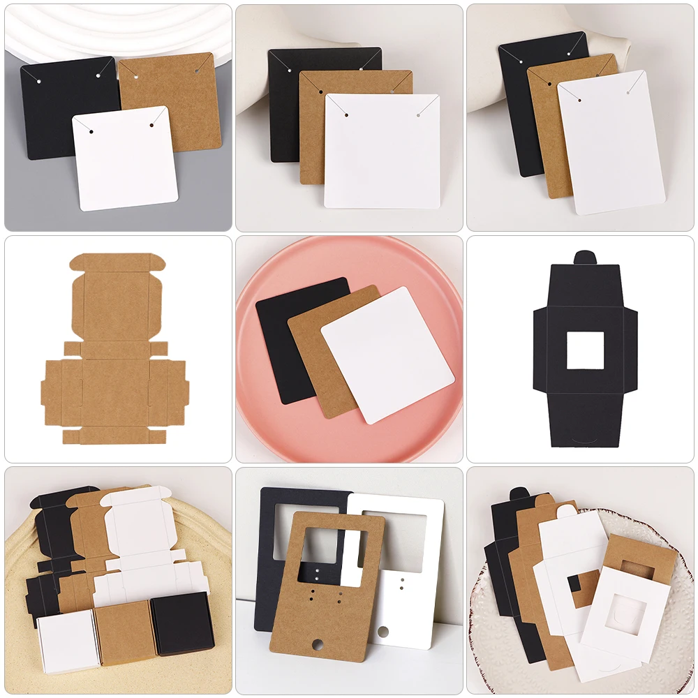 25 stücke kraft papier karte umschlag für ohrringe schmuck box armband display label großhandel handgemachte pakete diy zubehör