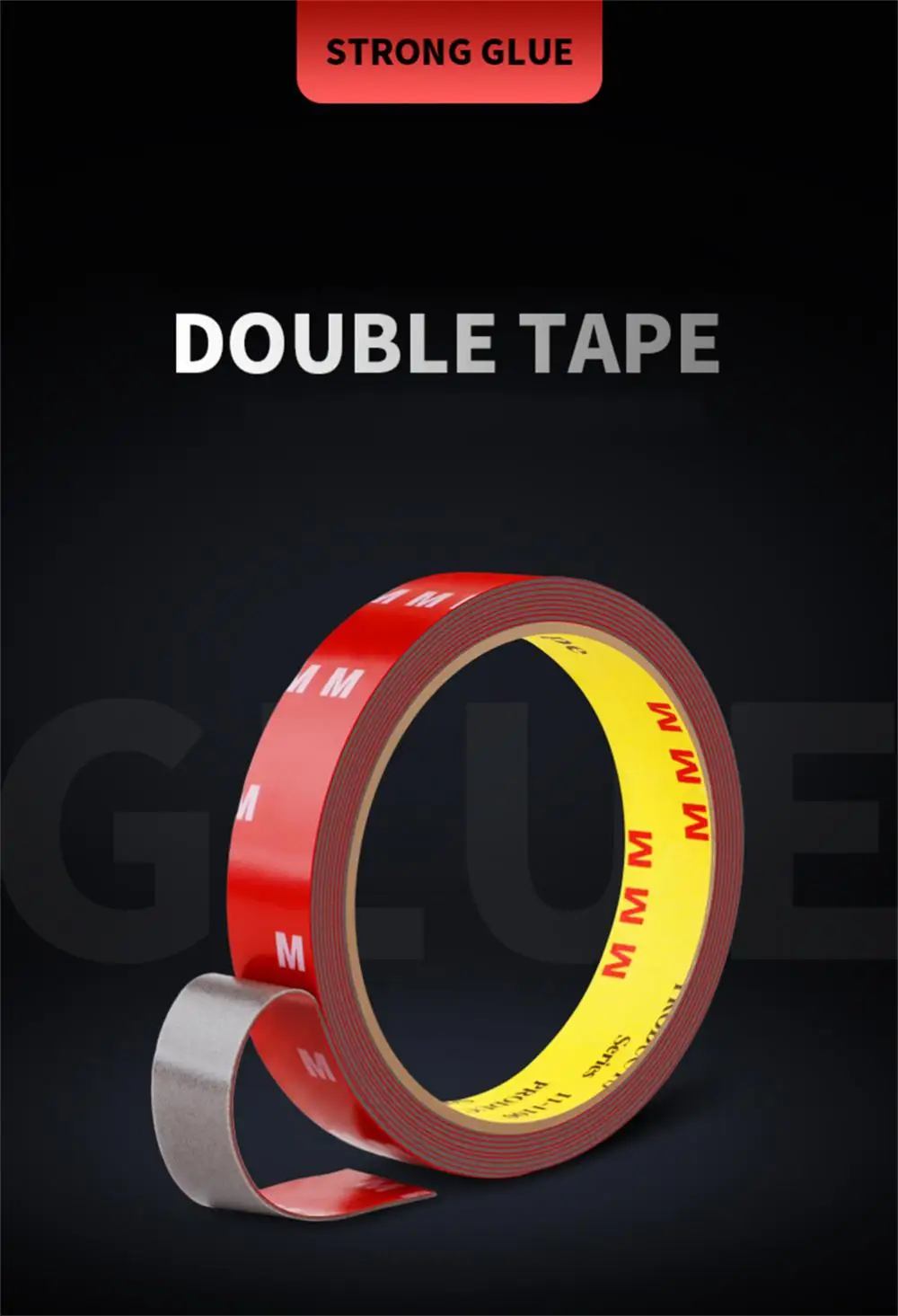 Description Picture 4 of item3 Meters Long Foam Double Sided Strong Adhesive Car Special Sticker Indoor Decor Traceless Fixing Sticker Two Face