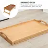 Foldable Bamboo Laptop Desk Bed Tray Breakfast Serving Tray Reading Holder Portable Table Notebook Stand 4
