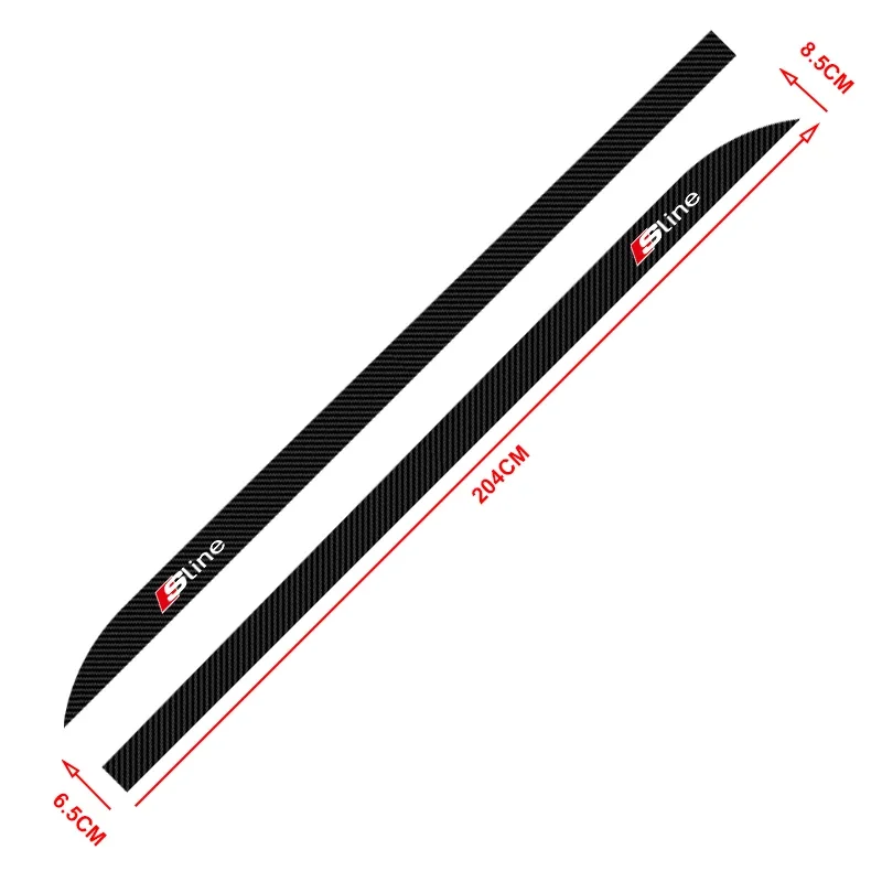 Car Waist Side Skirt Decoration Stickers Carbon Fiber Car Stickers for Audi SLine B5 B6 B7 B8 Q3 A5 A6 A7 A8L C6 C5 C7 A1 A3 A4