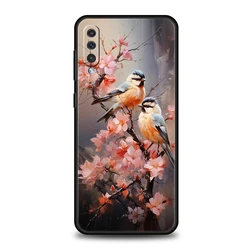 Elegant Bird and Floral Soft TPU Phone Case - Charming Nature - Inspired Design - Samsung A50 (A1)