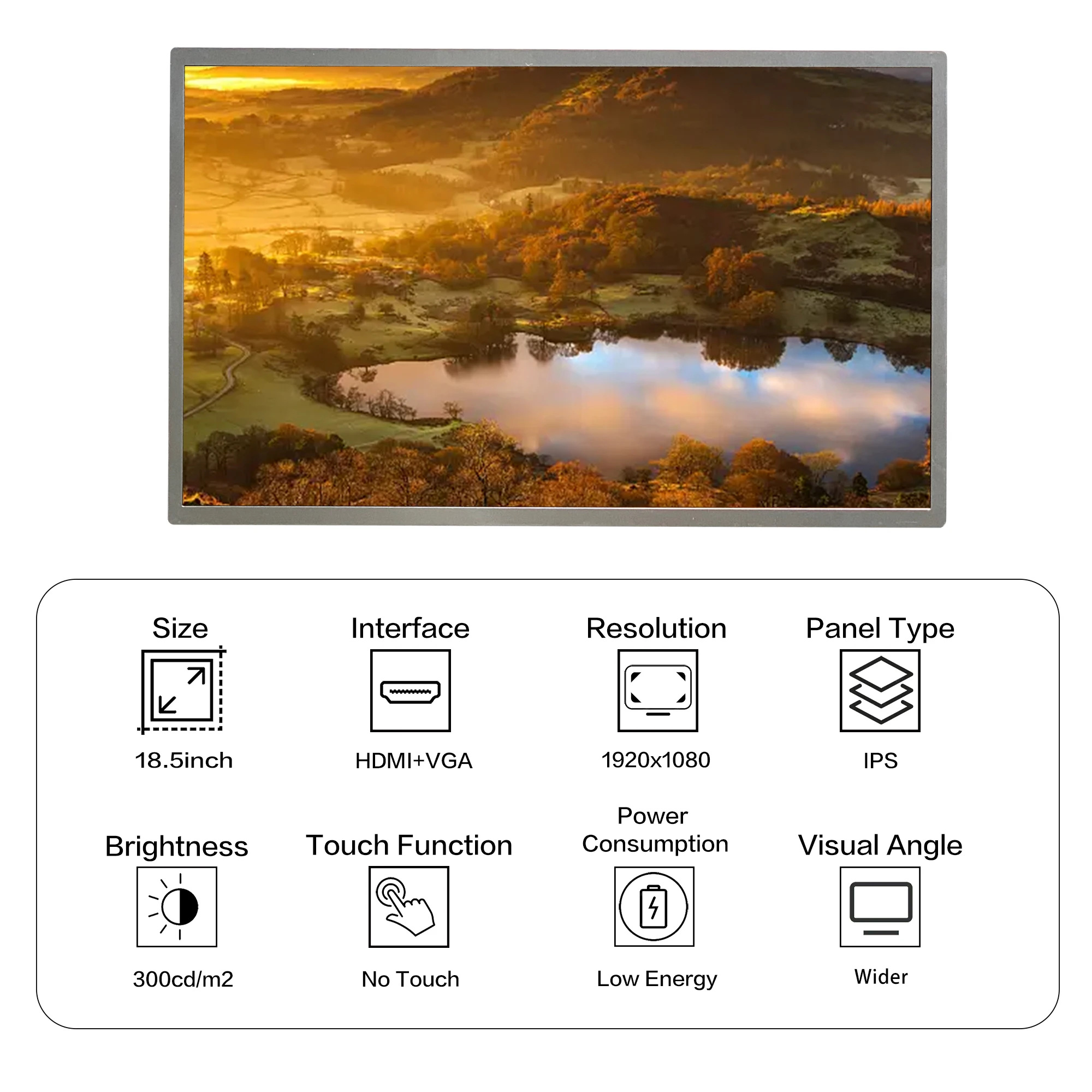LESOWN 18.5 ġ ̵ ũ ÷ , IPS 1920x1080 HDMI VGA  LCD ÷, Ƿ  ֽ  ÷