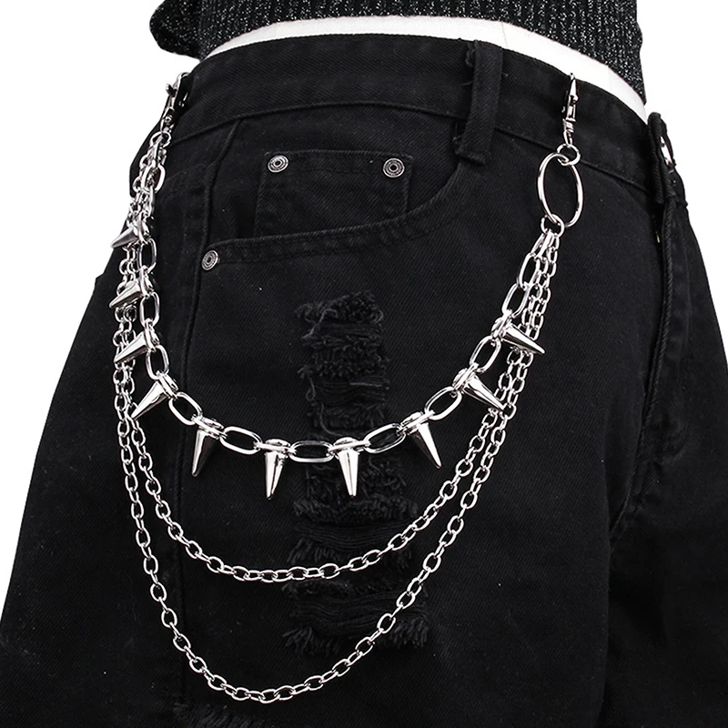 Punk Rock Metal Pants Waist Chain Men Women Key Chain Big Ring Wallet Keychain Jeans Unisex Hip-hop Jewelry Gift