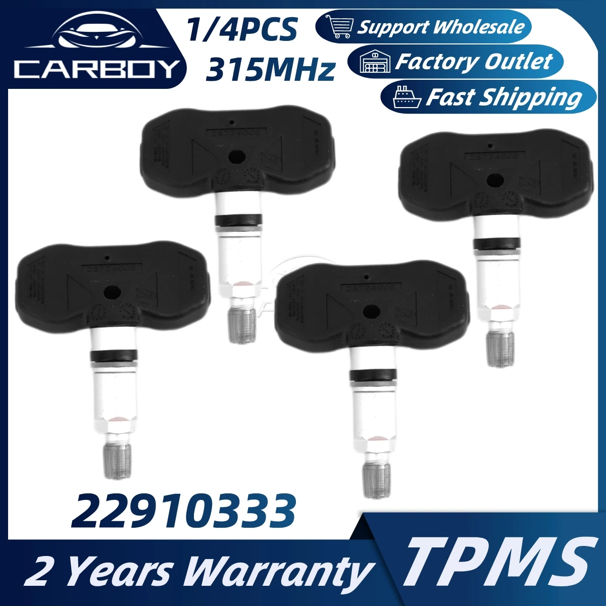 

22910333 TPMS Tyre Pressure Sensor For Buick Rainier Chevrolet TrailBlazer Cadillac CTS SRX SSR GMC Envoy SAAB 9-7X 315MHz