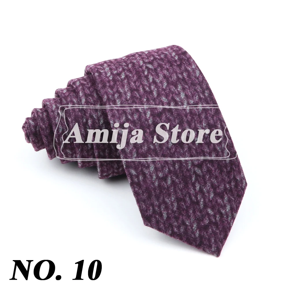 Super Weiche Wolle Baumwolle Krawatte Plaid Diamant Gestreiften Männer 6cm Dünne Krawatte Rot Blau Dunkle Farbe Smoking Anzug Männlichen geschenk Hemd Zubehör – Detail 13