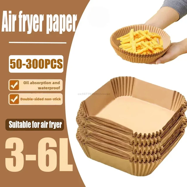 Accessoires de friteuse à Air épais Extra Large, papier de cuisson pour friteuse à air, doublure en papier jetable, parchemin antiadhésif, papier de cuisine pour four 1