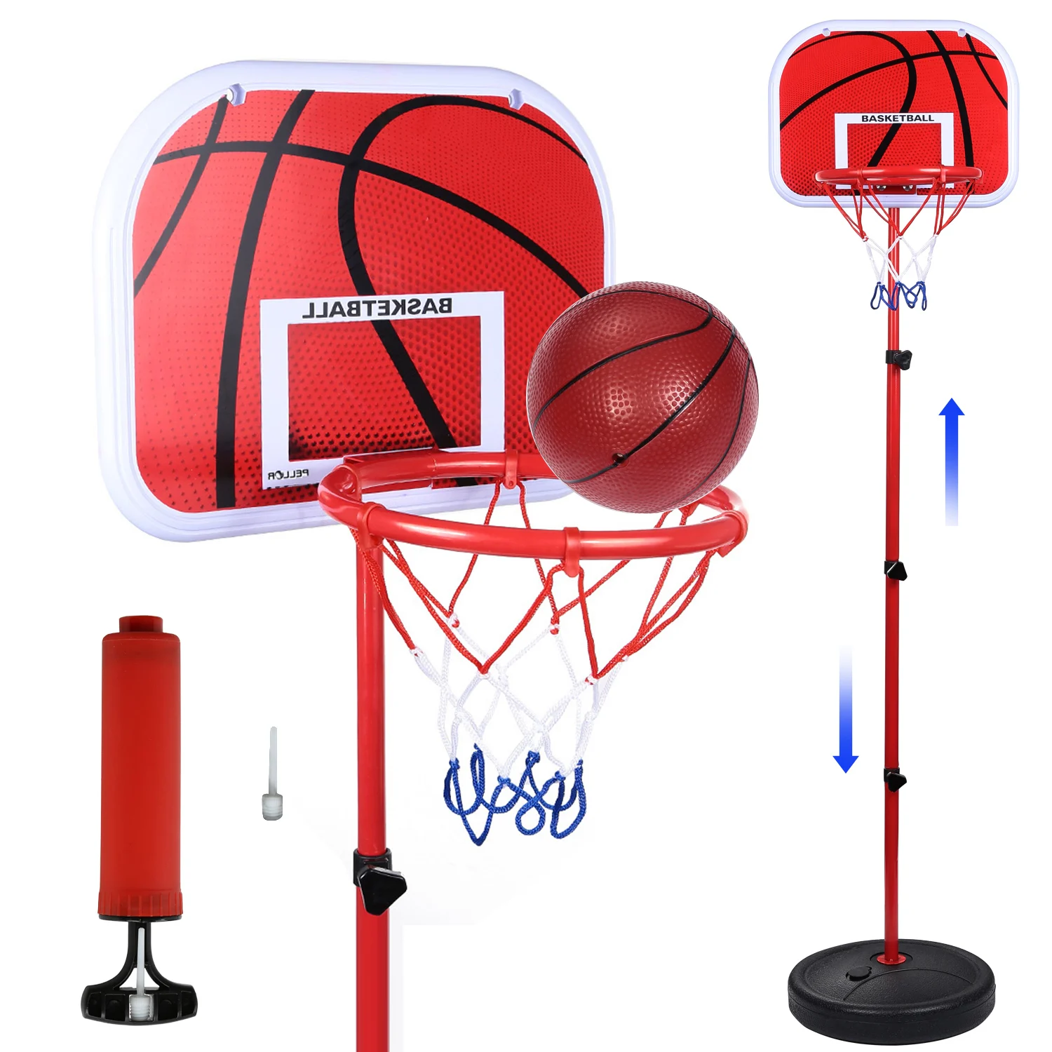 

Adjustable Height Basketball Goal Hoop Stand for Children, Mini Indoor Toy, Yard Game Toys for Kids, Back Board Stand, 63-120cm