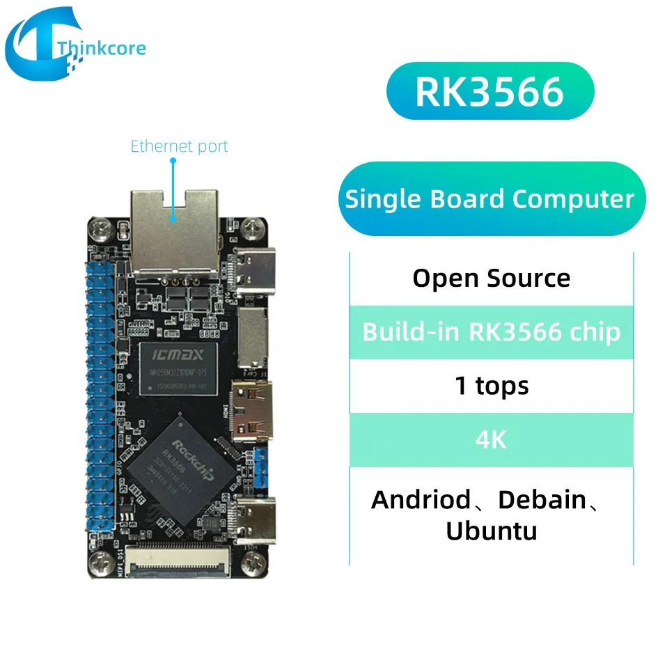 

Rockchip RK3566 Single Board Computer TP-0N SBC Computer Motherboard Linux Android Compatible with Raspberry Pi