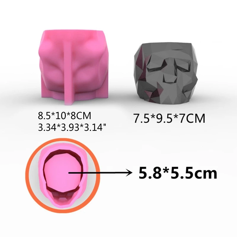Concrete Flowerpot Mold Skull Pen Holder Mold Cement Container Silicone Mold Succulent Planter Concrete Vase Drop shipping