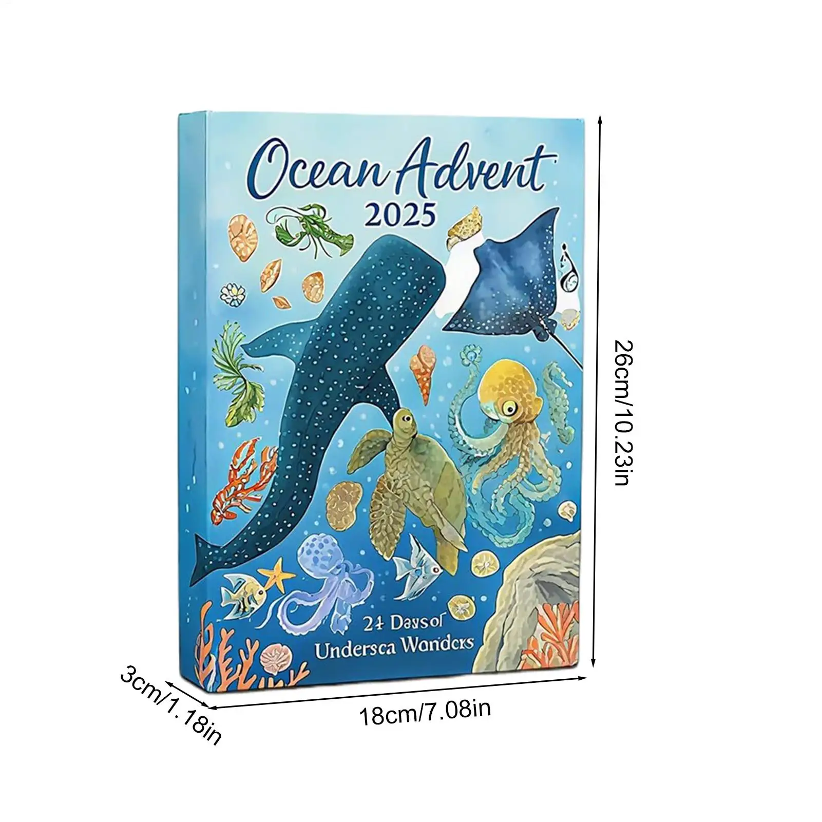 Christmas Countdown Sea Themed Ornament 2D 24 Days Christmas Countdown Ornament For Holiday Seasonal Halloween Thanksgiving