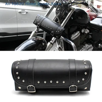 [TG820] Borsa Universale Nera per Moto, Borsa Attrezzi Anteriore da Forcella, Borsa da Sella Avvolgibile, Accessori per Stoccaggio Posteriore da Corsa