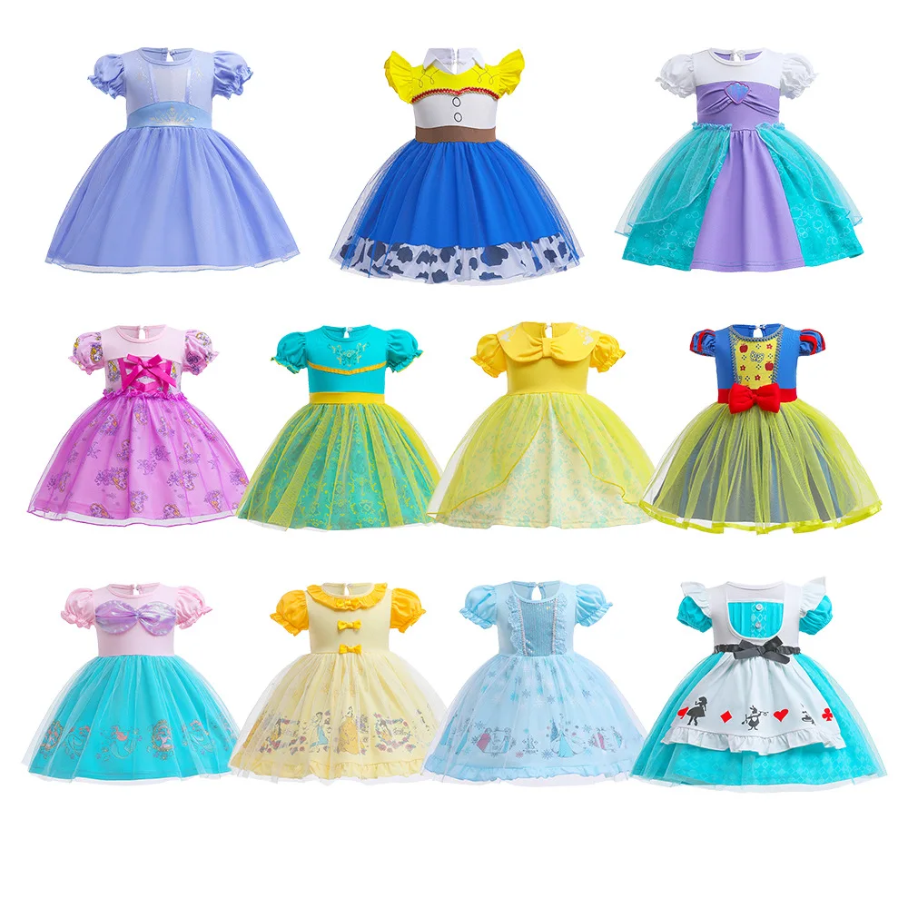 

Disney Girls Cosplay Princess Costume for Kids 3-8 Years Halloween Carnival Party Fancy Dress Up Children Disguise Clothing