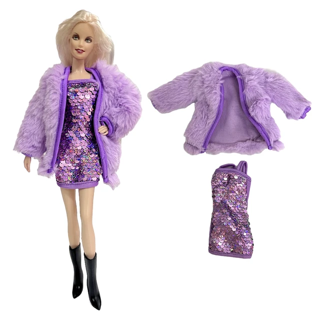 Kit de Roupas e Acessórios para Bonecas Barbie - Vestidos Casaco