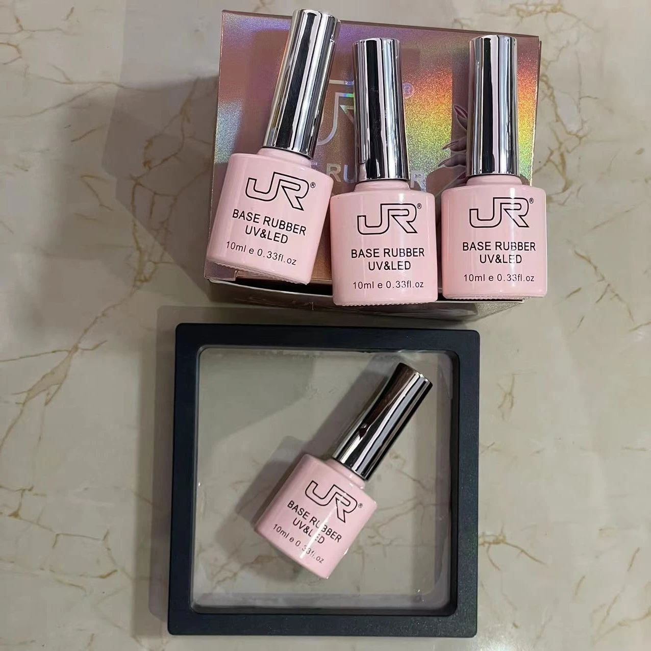 Rubber Base Gel Top Coat 12pcs 10ml for Nail Art gel polish base and top coat