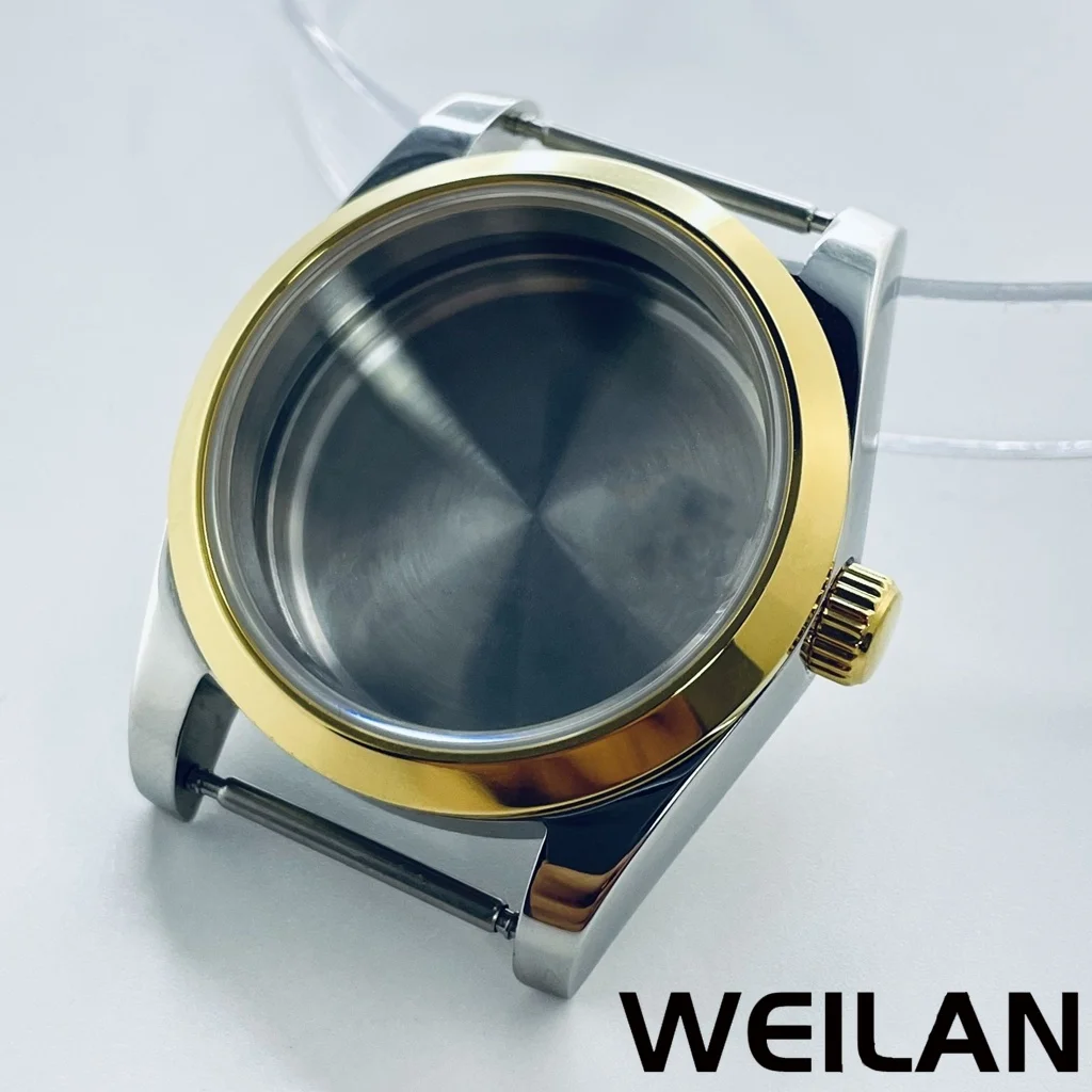 Rose Gold and Silvery Waterproof Watch Case with Sapphire Crystal