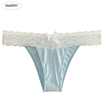 Slip in Pizzo a Vita Media Semplici ed Eleganti, Mutandine in Pizzo Senza Cuciture con Fiocco, Comode per Donna e Ragazza