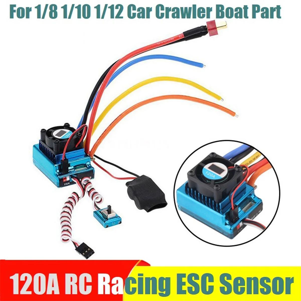 ESC Brushless 120A RC Voiture Contrôleur de Vitesse 1/8 1/10 1/12