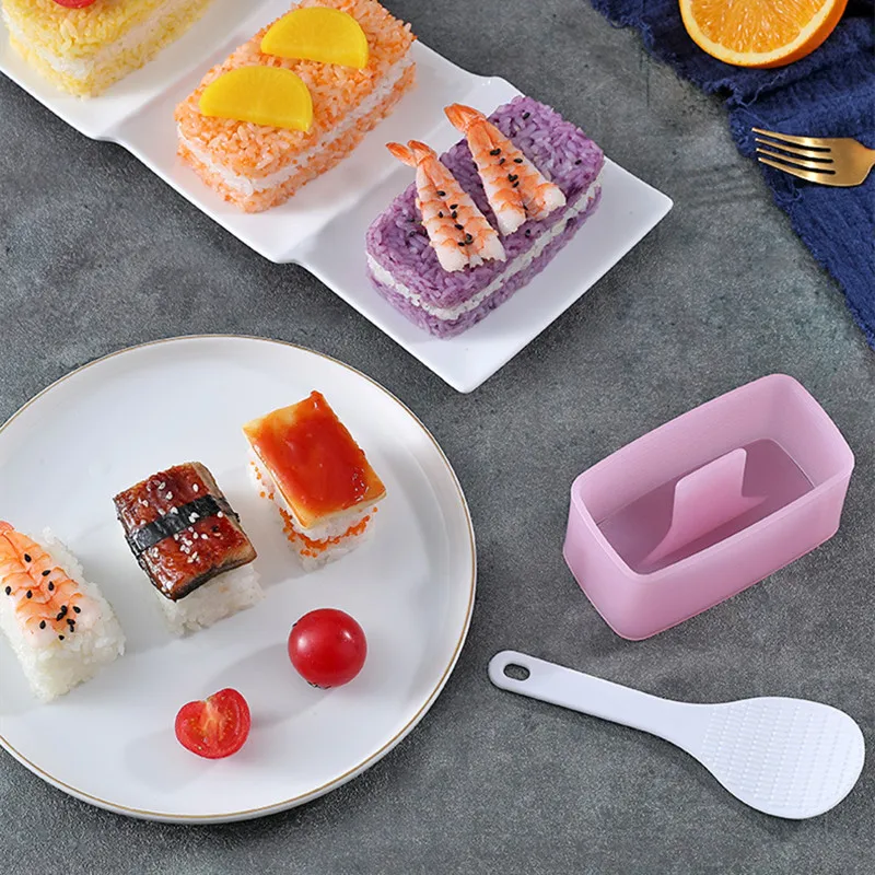 Sushi Mold Onigiri Mold Sushi Maker Rice Ball Mold Sushi Tools Spam Musubi Mold Sushi Maker Press With Rice Spoon BPA Free Non-Stick Onigiri Sekirei and Kimbab Making Kit