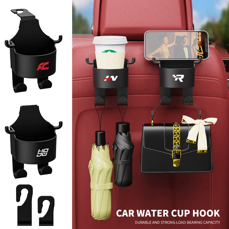 Car Logo Seat Back Storage Organizer Portabicchieri Per Acqua Gancio Per Seat Leon Cupra Mk1 Mk2 Ibiza 6J 6F 1P 5F Fr Altea Accessori