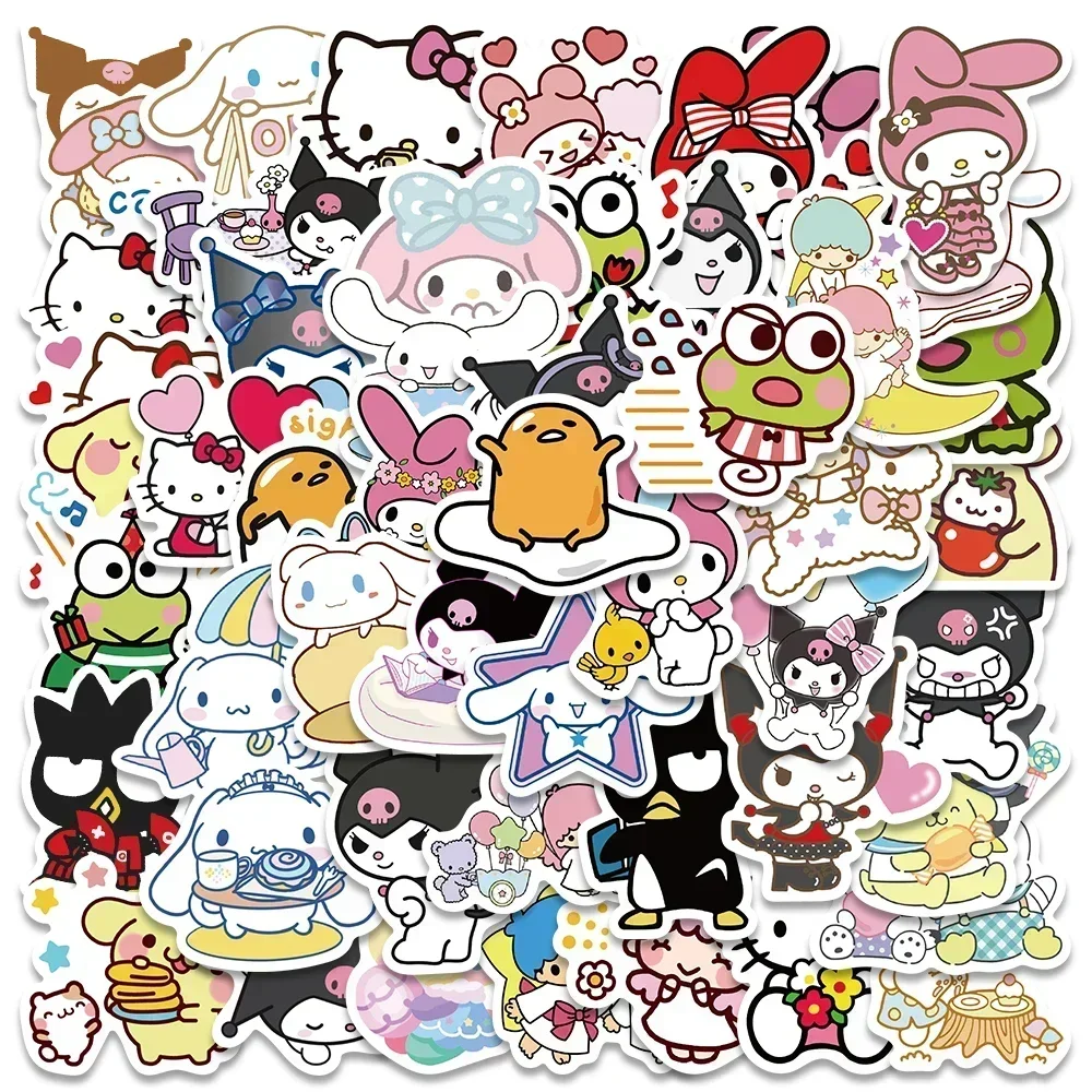 thumbnail image 1 of 50 pegatinas de la serie Sanrio Hello Kitty Kuromi, bonitas pegatinas multiusos, impermeables, decorativas, para refrigerador y ordenador, 1 of 5
