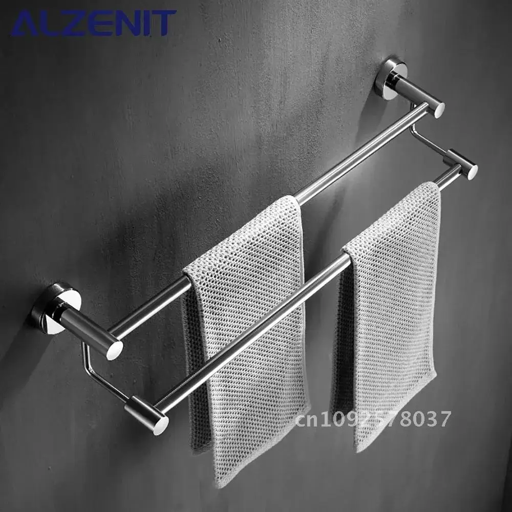 304 Stainless Steel Towel Bar Double Ladder Rod Hanger Holder Shower Wall Rack Mirror Rail Mount Chrome Bathroom Accessories