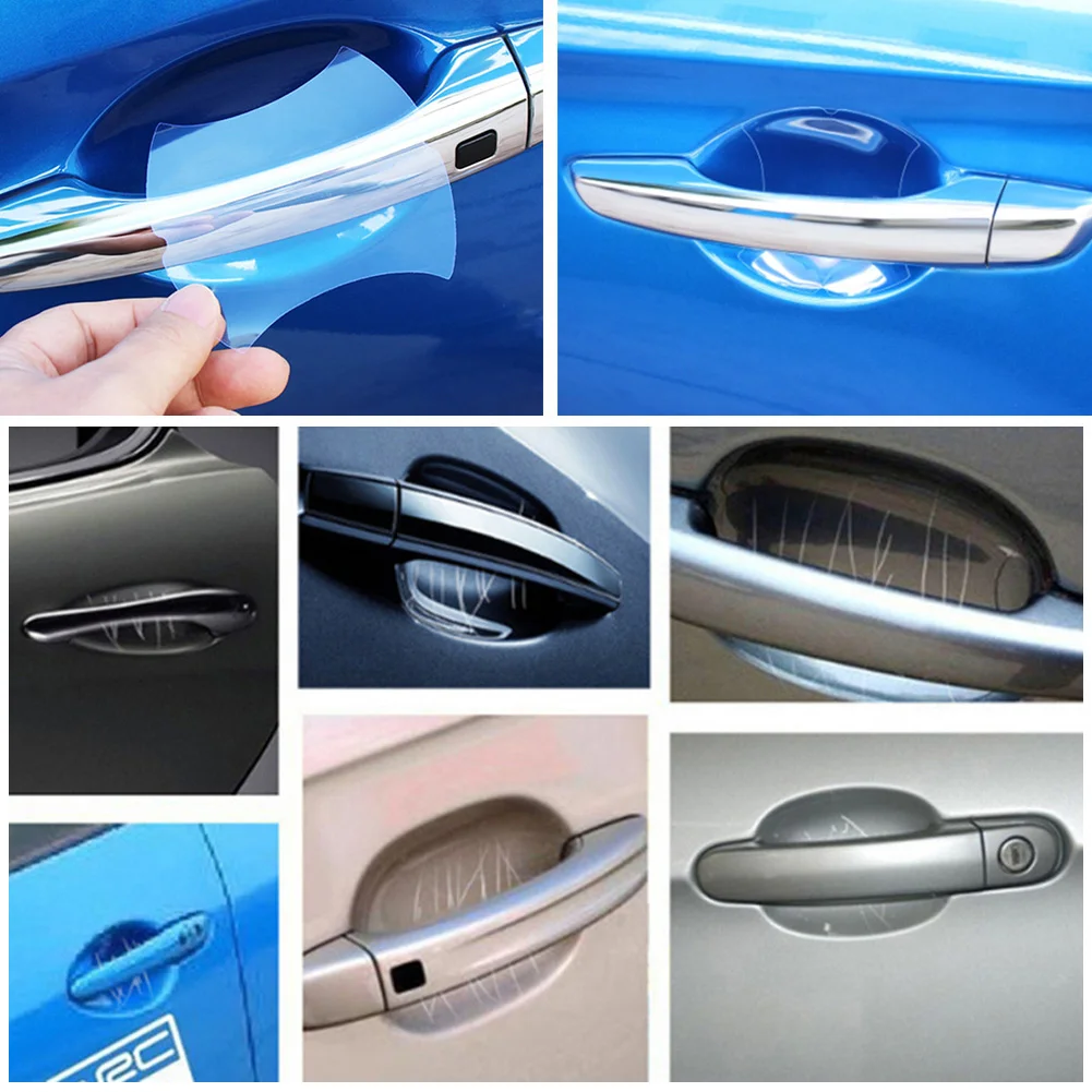 5 Pcs Clear Car Door Handle Protector–Universal Anti-Scratch Vinyl Film for Auto,Invisible Handle Cover,Prevents Keying&Damage