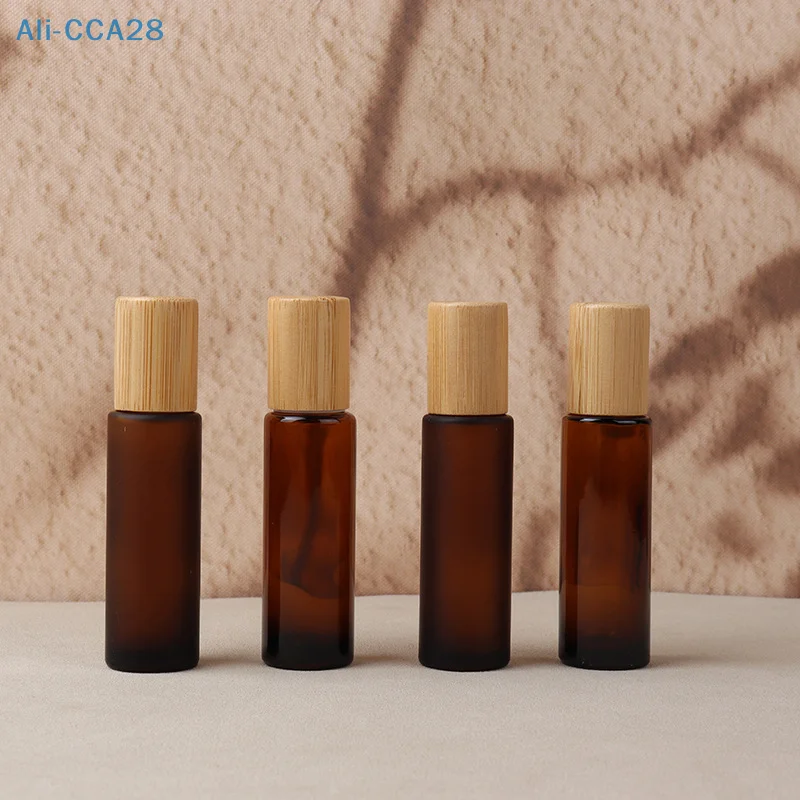 다크 브라운 롤링 볼 병 향수 롤 온 병, 미니 에센셜 오일 용기 샘플, 빈 병 여행 리필, 15ml