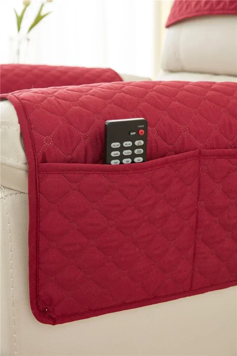3/4/5Pcs Sofa Headrest Cover Armrest Pad Reclining Chair Sofa Armrest Towel Headrest Cushion with Organizer Pockets Home Decor 5
