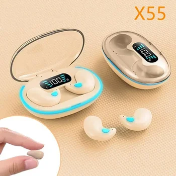 X55 Invisible Sleep Wireless Earphone TWS Bluetooth 5.3 Headphones Hidden Earbuds IPX5 Waterproof Noise Reduction Sports Headset 1
