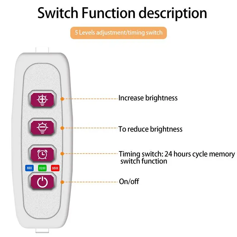 30cm LED Grow Light 3 Modes USB 5V Timer Lamp Plant Dimmable Sunlight LED Lamp Phytolamps Indoor Hydroponics Growing Lamps