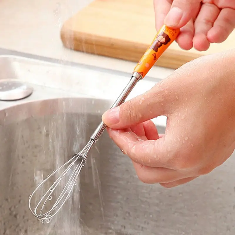 Balloon Wire Whisk Egg Beater Mini Stainless Steel Manual Hand Mixer for Milk Cream Butter