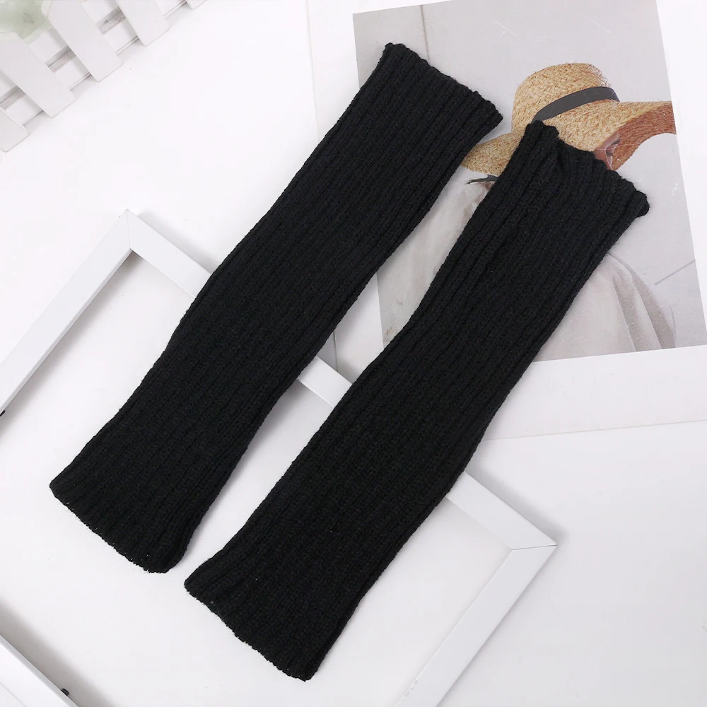 FUDERU Guantes De Punto Sin Dedos Café, Calentadores De Brazos De Invierno, Conejo Elástico, Manga Larga, Escritura Diaria Para Mujeres Y Niñas, J