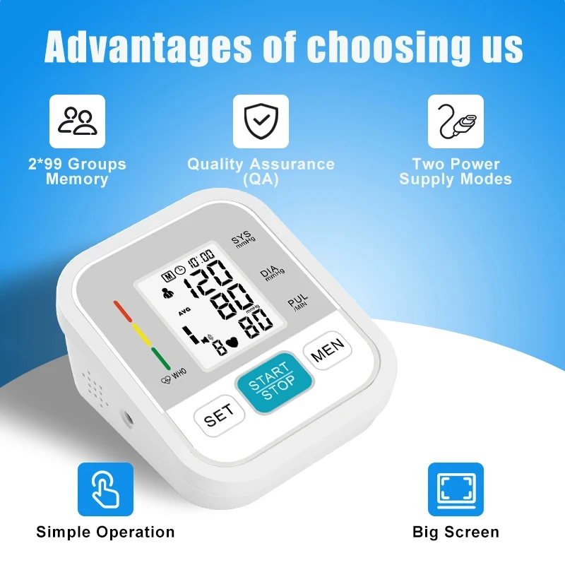 Medical Arm Blood Pressure Monitor 2 Users Automatic Portable Digital Tensiometer Heart Rate blood pressure monitor blood pressure meter