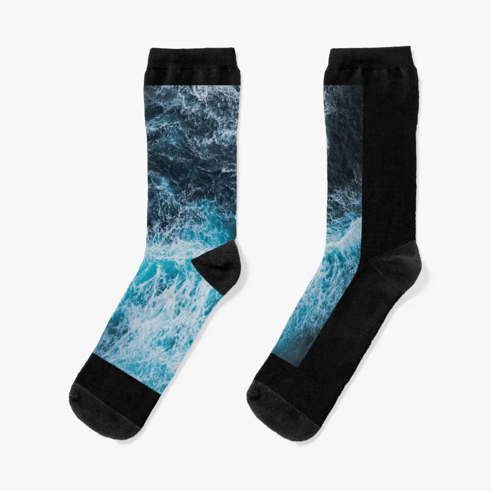

Blue ocean waves Socks japanese fashion kids Soccer Socks Men's Women's